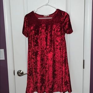 rolla coster red velvet tee shirt dress